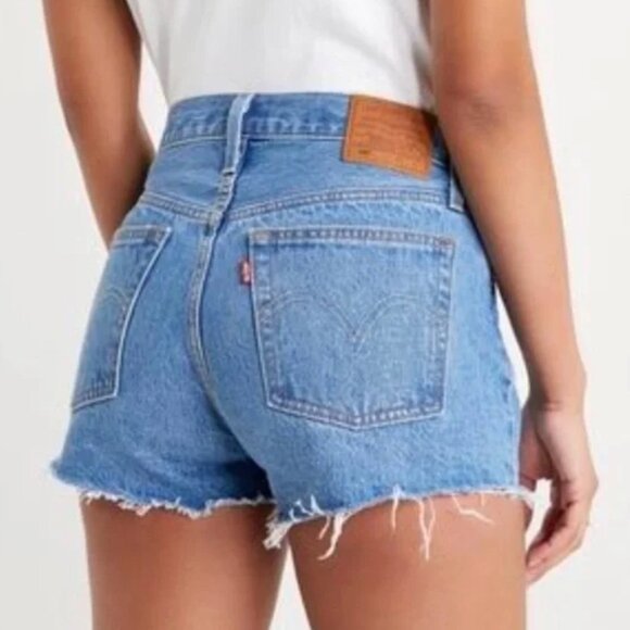 Levi's Pants - Women’s Levi's 501 Button Fly 27 Blue Cut-Off Distressed Denim Jean Shorts